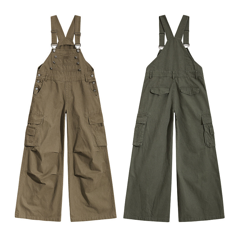 Yiaknis Cargo Overalls, Side Pockets, Khaki and Army Green
