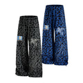 Yiaknis Leopard Print Sweatpants, Embroidered Patch, Grey and Blue