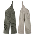 Yiaknis Wide-Leg Overalls with Zip Pockets - Grey Green, Light Beige