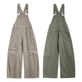 Yiaknis Curved-Leg Overalls with Button Sides - Beige, Army Green