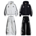 Yiaknis Zip-Up Hoodie and Sweatpants Set, 23 Print, Light Grey and Black