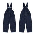 Yiaknis Dark Blue Denim Overalls with Zip and Cargo Pockets