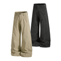 Yiaknis Khaki and Dark Grey Wide-Leg Trousers