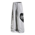 Yiaknis Wide-Leg Sweatpants with Heart and Script Print, Light Grey