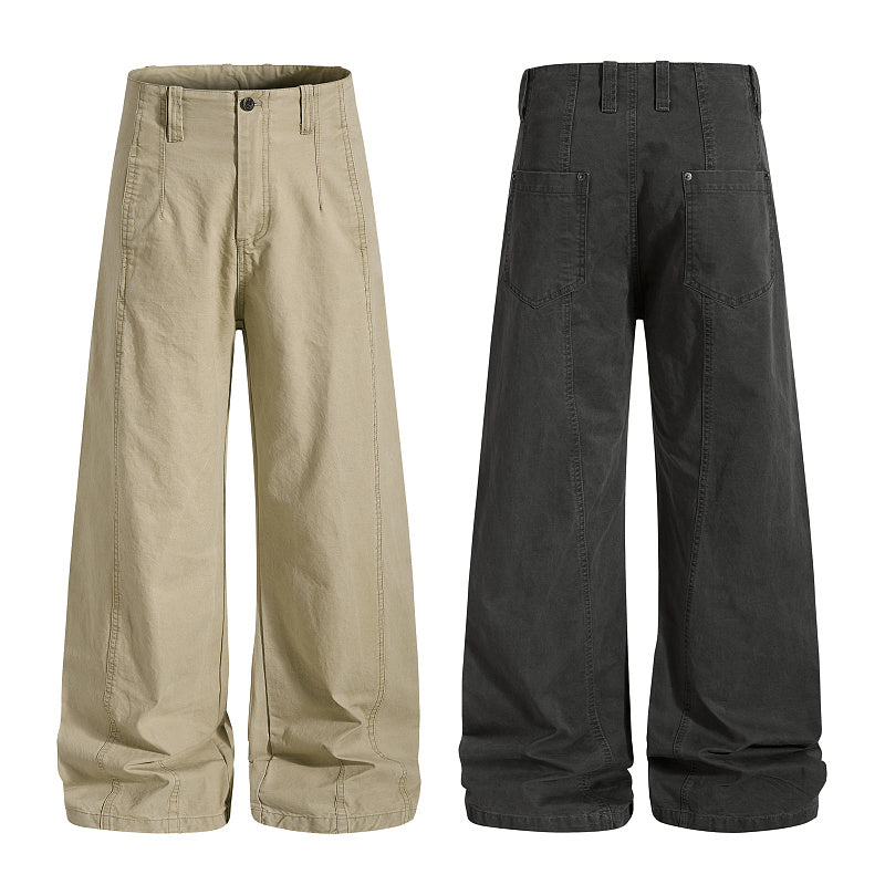 Yiaknis Khaki and Dark Grey Wide-Leg Trousers – photo 2