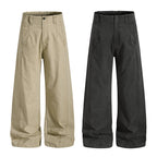 Yiaknis Khaki and Dark Grey Wide-Leg Trousers – photo 3