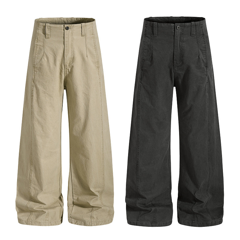 Yiaknis Khaki and Dark Grey Wide-Leg Trousers – photo 3