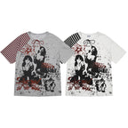 Yiaknis Graphic Raglan T-Shirt, Lace-Up Neck, Grey and White – photo 3