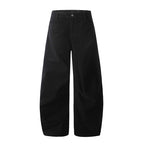 Yiaknis Wide-Leg Trousers with Button Fly and Side Pockets, Khaki and Black – photo 3