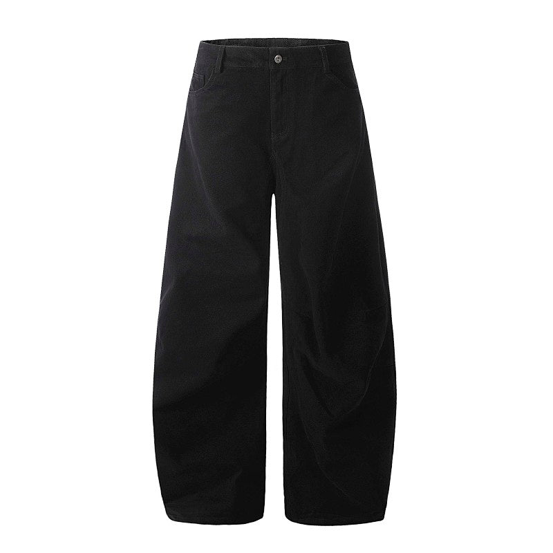 Yiaknis Wide-Leg Trousers with Button Fly and Side Pockets, Khaki and Black – photo 3