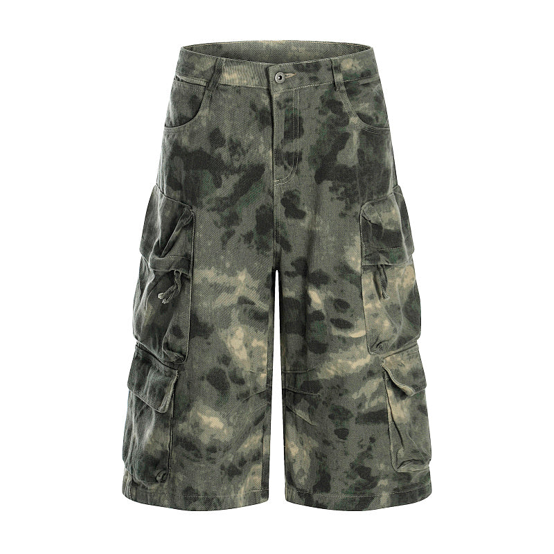 Yiaknis Camouflage Wide-Leg Cargo Capri Pants – photo 3