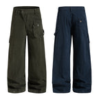 Yiaknis Wide-Leg Cargo Trousers, Thigh Pocket, Dark Green and Navy – photo 3
