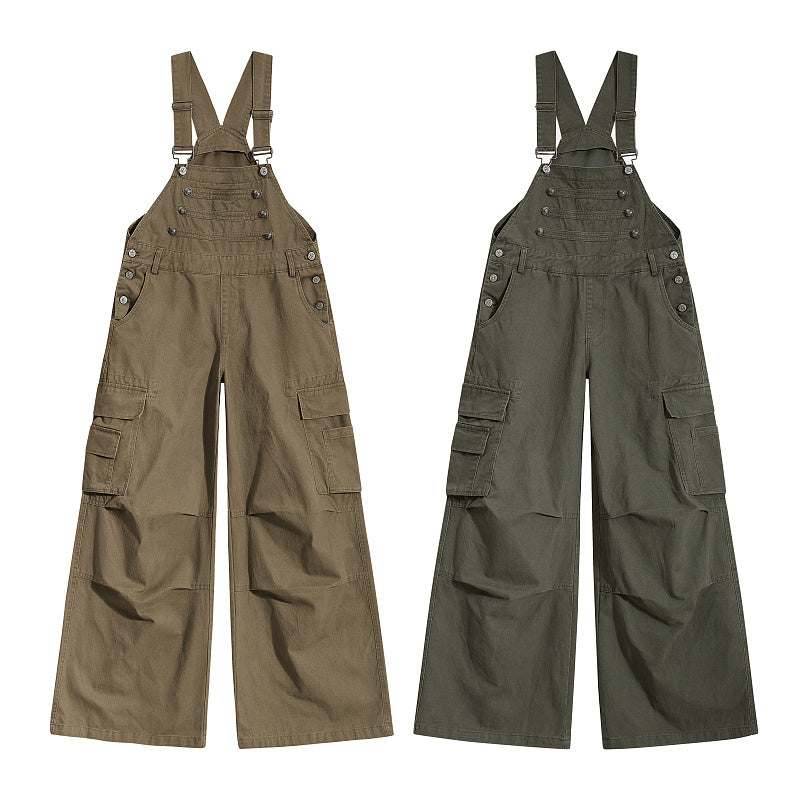 Yiaknis Cargo Overalls, Side Pockets, Khaki and Army Green
