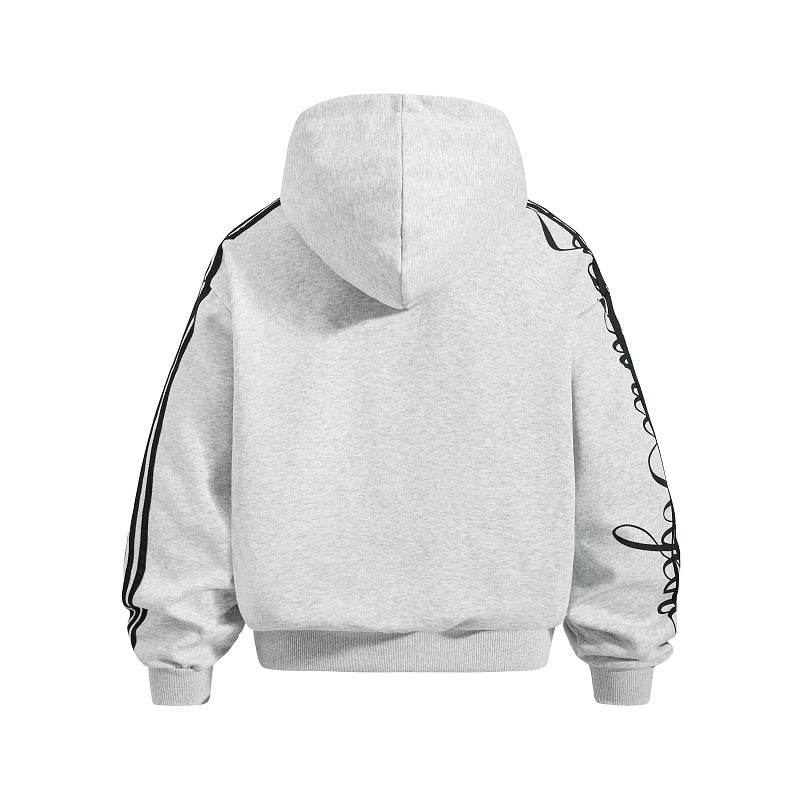 Yiaknis Zip-Up Hoodie and Sweatpants Set, 23 Print, Light Grey and Black