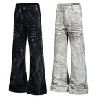 Yiaknis Flared Trousers with Washed Finish, Black and Light Grey – photo 4