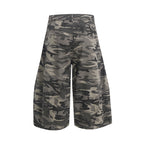 Yiaknis Curved-Leg Cropped Camo Trousers, Side Pockets, Grey Camo – photo 4
