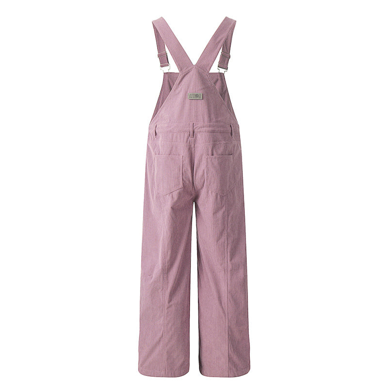 Yiaknis Wide-Leg Overalls with Crossed Back Straps - Dusty Pink, Cream