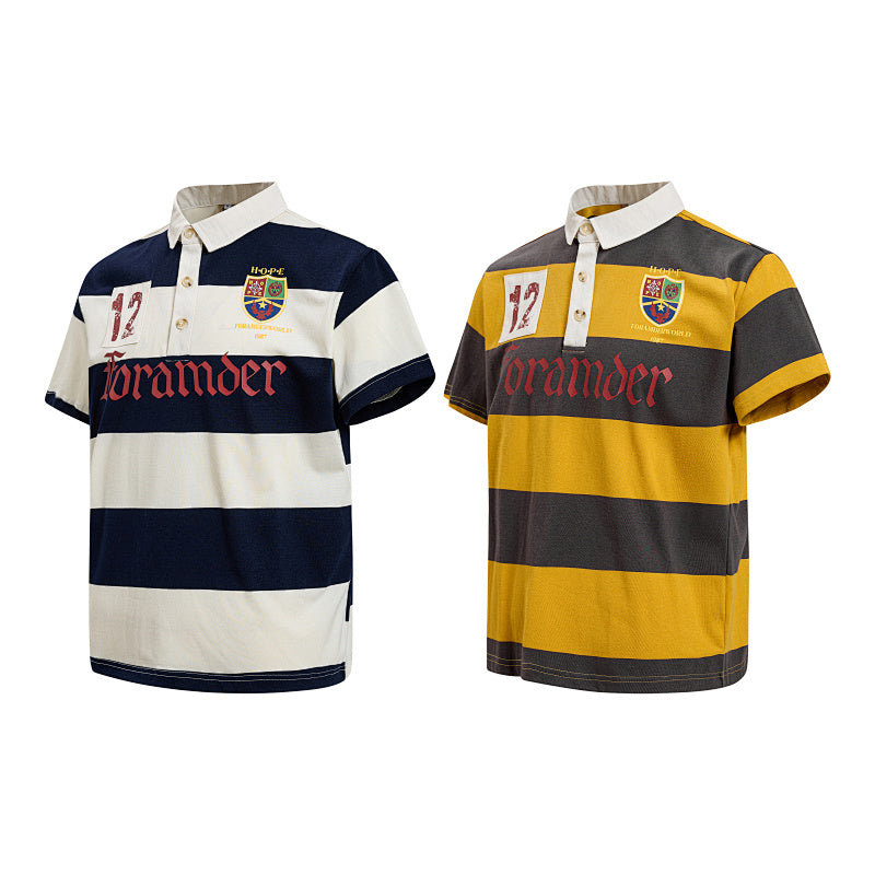 Yiaknis Men's Striped Polo Shirt with 12 Print and Crest – photo 4
