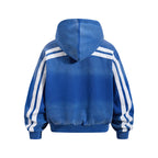 Yiaknis Zip-Up Hoodie and Sweatpants Set, Script Print, Blue and Black – photo 4