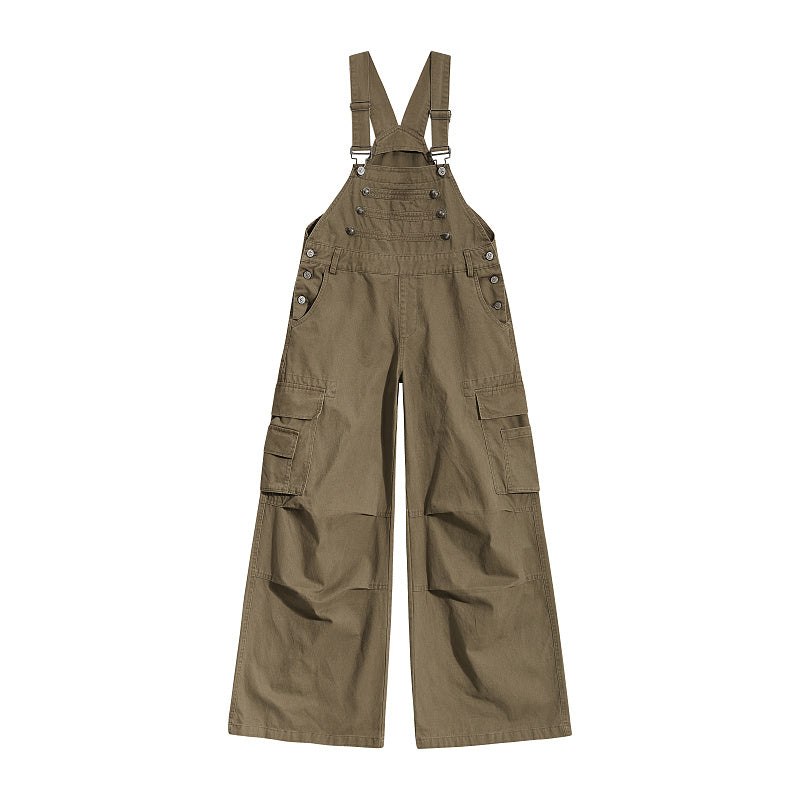 Yiaknis Cargo Overalls, Side Pockets, Khaki and Army Green