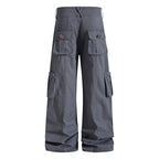 Yiaknis Grey and Brown Wide-Leg Cargo Trousers – photo 5