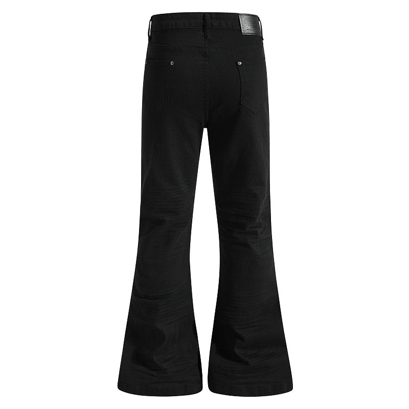 Yiaknis Flared Trousers with Round Button Detail, Black – photo 5