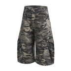 Yiaknis Curved-Leg Cropped Camo Trousers, Side Pockets, Grey Camo – photo 5