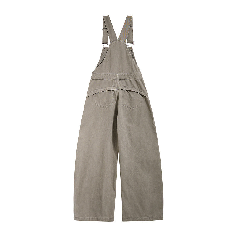 Yiaknis Curved-Leg Overalls with Button Sides - Beige, Army Green