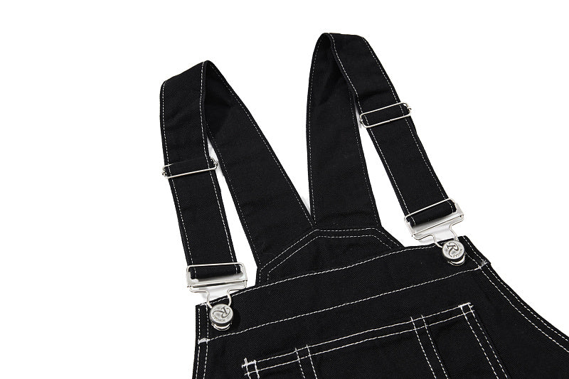 Yiaknis Leopard Print Overalls with Black Bib and Adjustable Straps