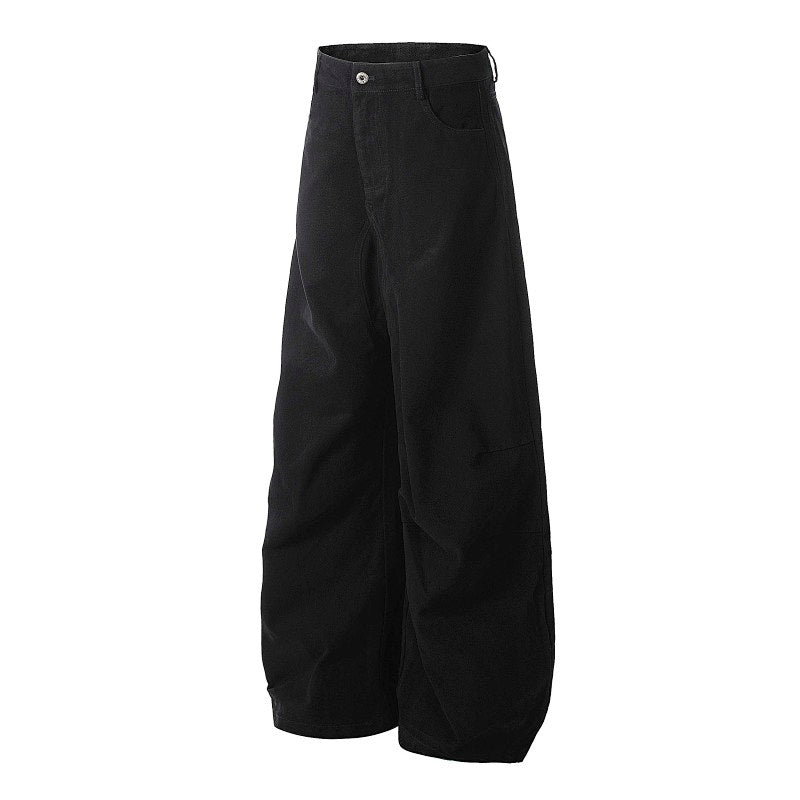 Yiaknis Wide-Leg Trousers with Button Fly and Side Pockets, Khaki and Black – photo 5