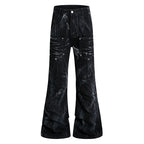 Yiaknis Flared Trousers with Washed Finish, Black and Light Grey – photo 5