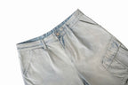 Yiaknis Light Blue Wide-Leg Denim Cargo Capri Pants – photo 5