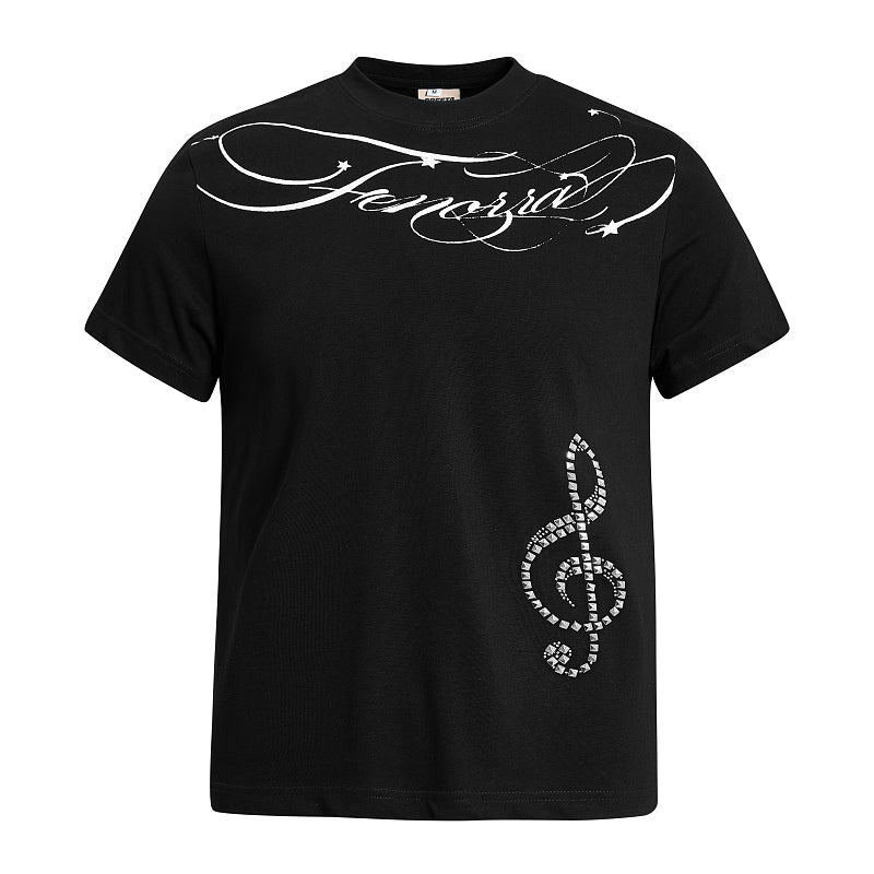 Yiaknis T-Shirt, Script Chest Print, Black and White – photo 5