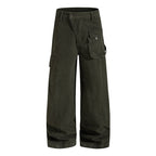 Yiaknis Wide-Leg Cargo Trousers, Thigh Pocket, Dark Green and Navy – photo 5