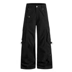 Yiaknis Wide-Leg Cargo Trousers, D-Ring Pockets, Black and Dark Green – photo 5