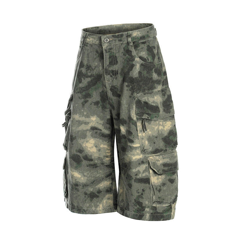 Yiaknis Camouflage Wide-Leg Cargo Capri Pants – photo 5