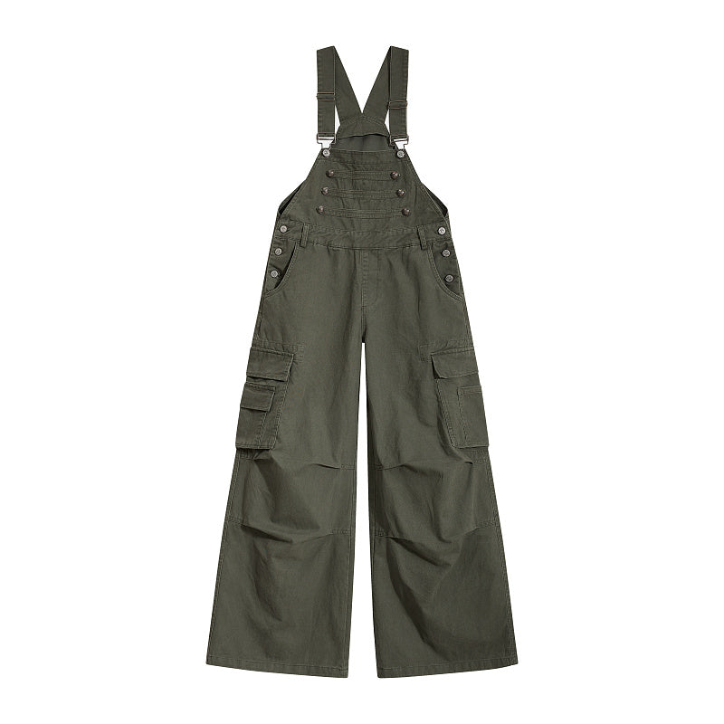 Yiaknis Cargo Overalls, Side Pockets, Khaki and Army Green