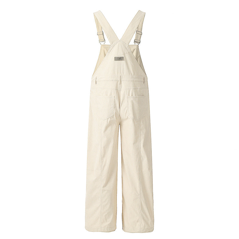 Yiaknis Wide-Leg Overalls with Crossed Back Straps - Dusty Pink, Cream