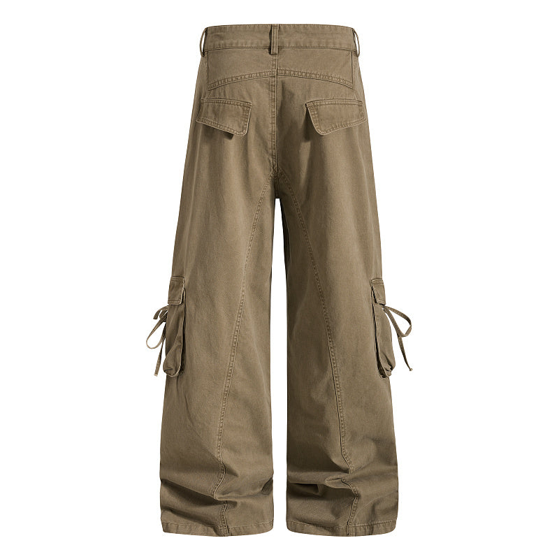 Yiaknis Cargo Trousers, Drawstring Pockets, Khaki and Dark Grey – photo 6