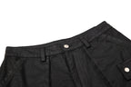Yiaknis Black Wide-Leg Cargo Shorts with Drawstring Hems – photo 6