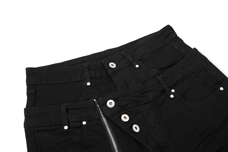 Yiaknis Black Flared Jeans with Zip Pocket and Studs – photo 6