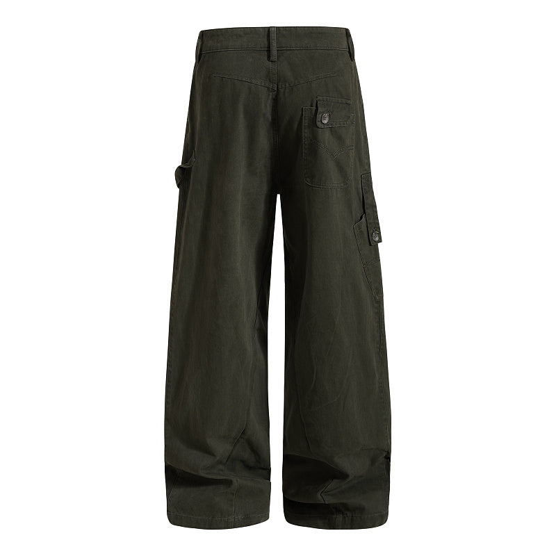 Yiaknis Wide-Leg Cargo Trousers, Thigh Pocket, Dark Green and Navy – photo 6