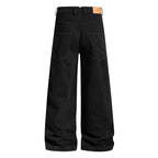 Yiaknis Wide-Leg Trousers with Rope Front Lacing, Black and Beige – photo 6