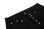 Yiaknis Flared Trousers with Star Studs on Fly Placket, Black – photo 6