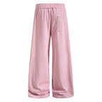 Yiaknis Wide-Leg Sweatpants with Button and Line Print, Pink and Blue – photo 6