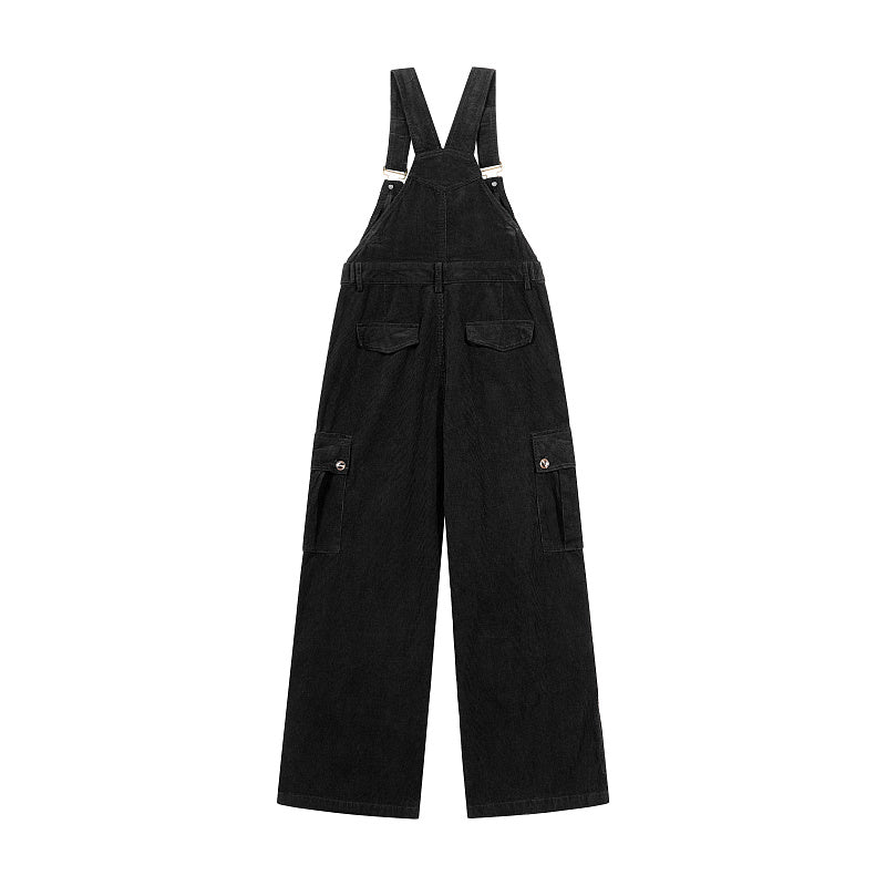 Yiaknis Corduroy Overalls with Adjustable Straps - Army Green, Black