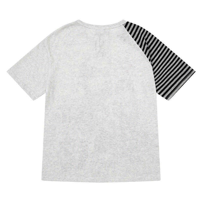 Yiaknis Graphic Raglan T-Shirt, Lace-Up Neck, Grey and White – photo 7