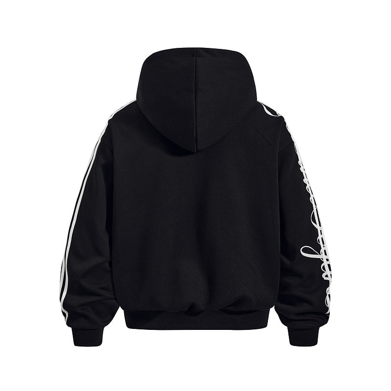 Yiaknis Zip-Up Hoodie and Sweatpants Set, 23 Print, Light Grey and Black