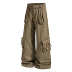 Yiaknis Cargo Trousers, Drawstring Pockets, Khaki and Dark Grey – photo 7
