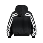 Yiaknis Zip-Up Hoodie and Sweatpants Set, Script Print, Blue and Black – photo 7